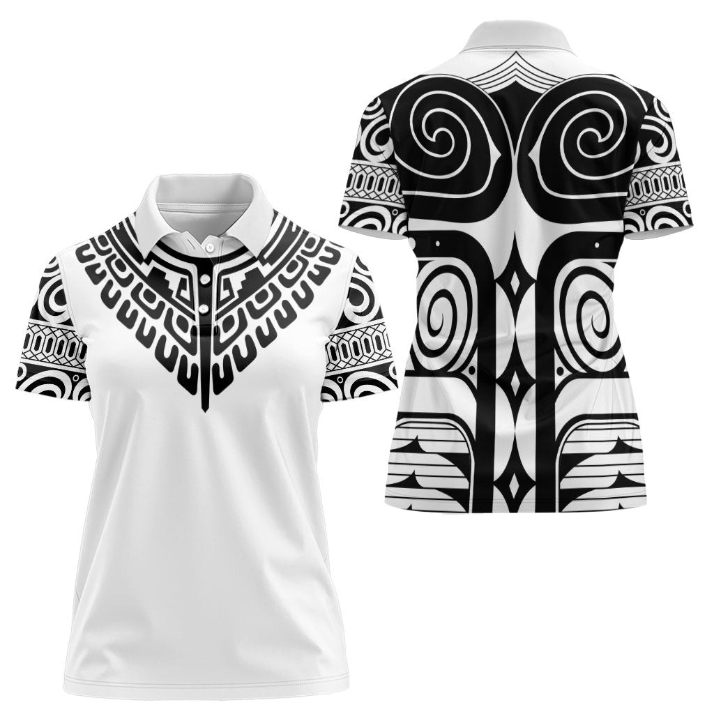 Japan Indigenous Jomon Tattoo Inspiration Women Polo Shirt White Version