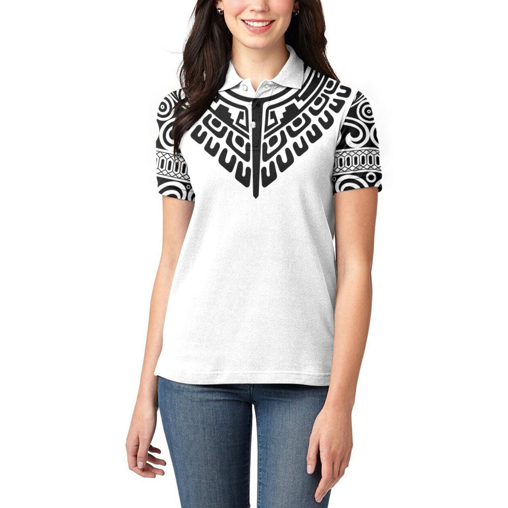 Japan Indigenous Jomon Tattoo Inspiration Women Polo Shirt White Version