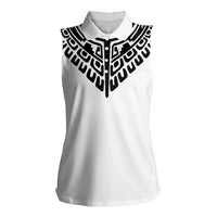 Japan Indigenous Jomon Tattoo Inspiration Women Sleeveless Polo Shirt White Version