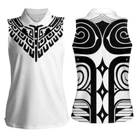 Japan Indigenous Jomon Tattoo Inspiration Women Sleeveless Polo Shirt White Version