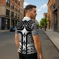 Japan Indigenous Jomon Tattoo Inspiration Zipper Polo Shirt White Version