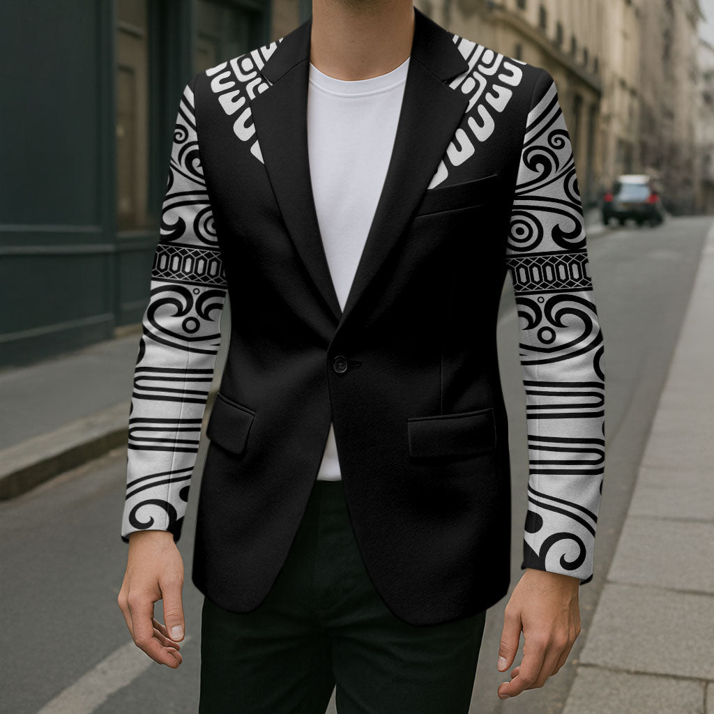 Japan Indigenous Jomon Tattoo Inspiration Blazer Black Version