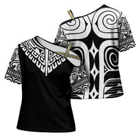 Japan Indigenous Jomon Tattoo Inspiration Cross Shoulder Shirt Black Version
