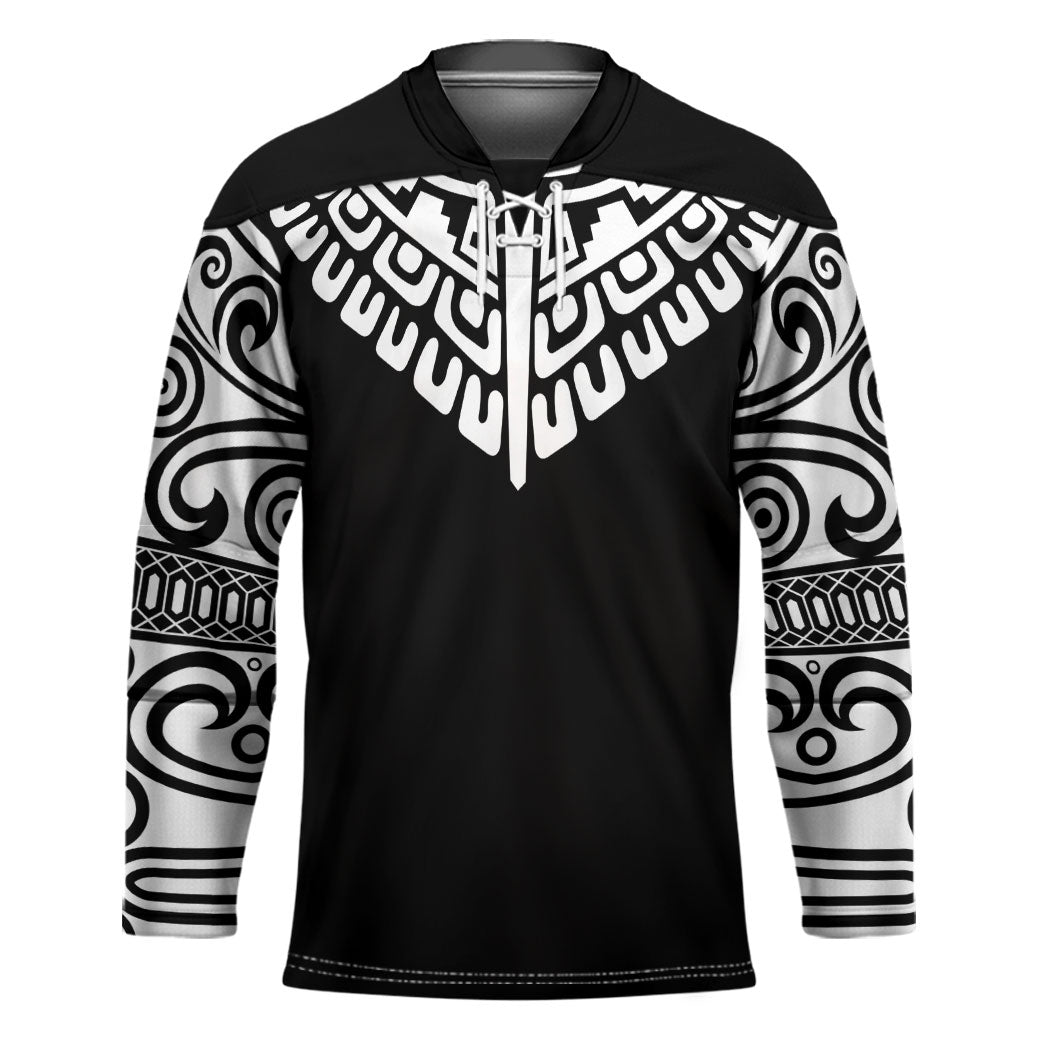 Japan Indigenous Jomon Tattoo Inspiration Hockey Jersey Black Version