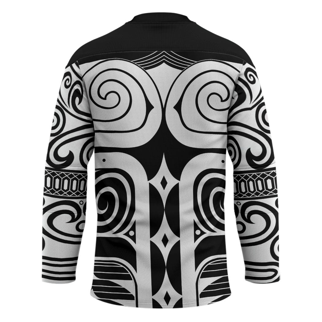 Japan Indigenous Jomon Tattoo Inspiration Hockey Jersey Black Version