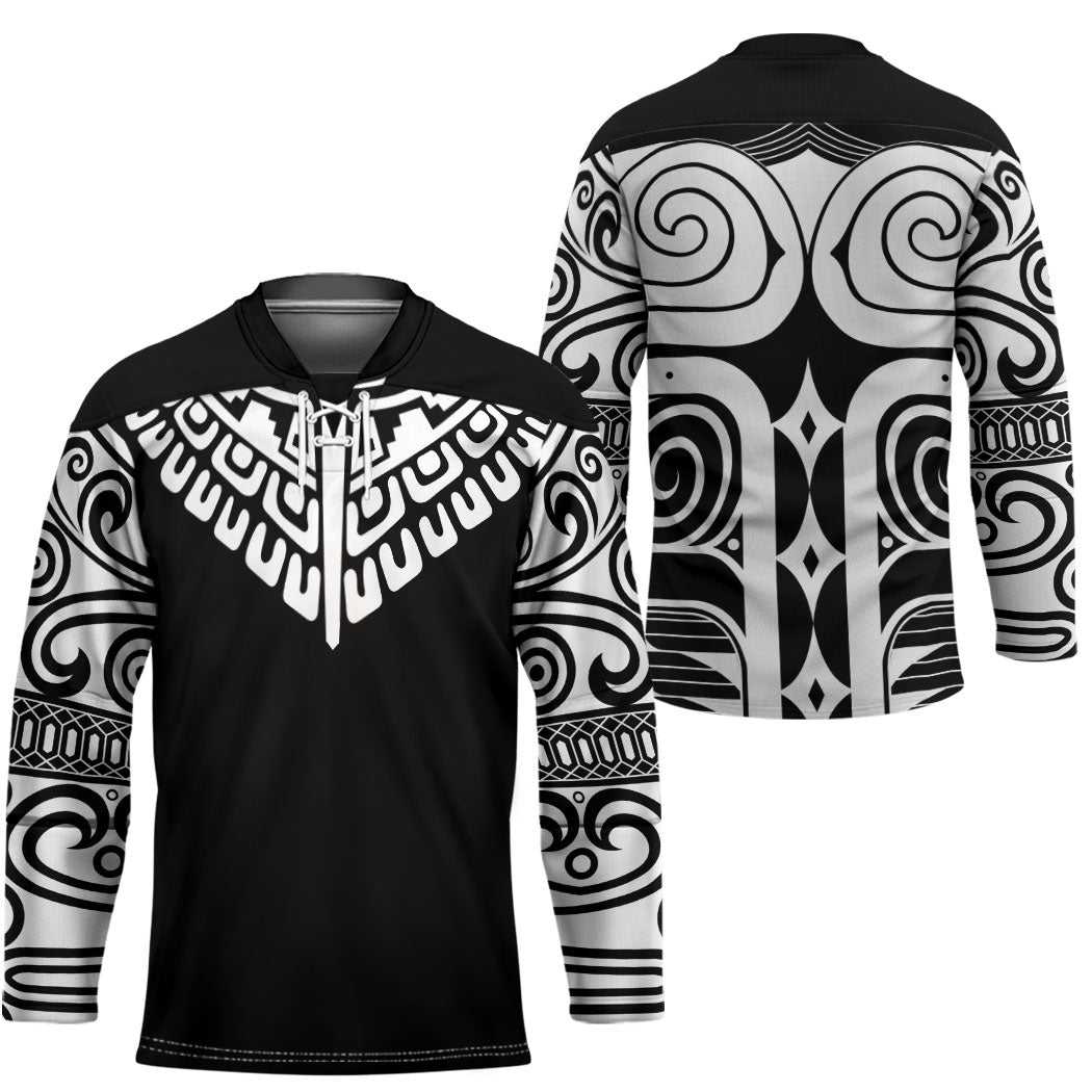 Japan Indigenous Jomon Tattoo Inspiration Hockey Jersey Black Version