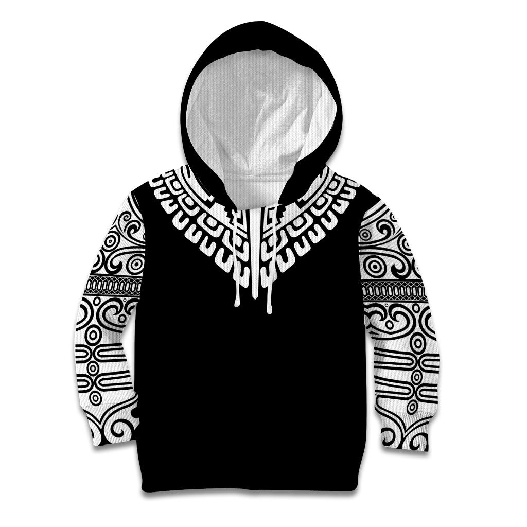 Japan Indigenous Jomon Tattoo Inspiration Kid Hoodie Black Version