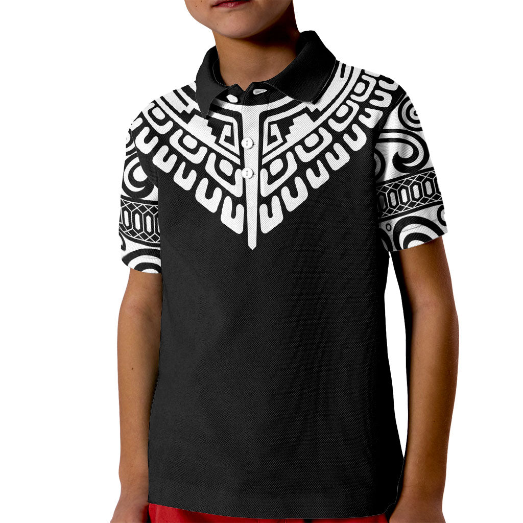 Japan Indigenous Jomon Tattoo Inspiration Kid Polo Shirt Black Version
