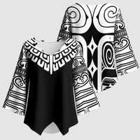 Japan Indigenous Jomon Tattoo Inspiration Kimono Sleeve Blouse Black Version