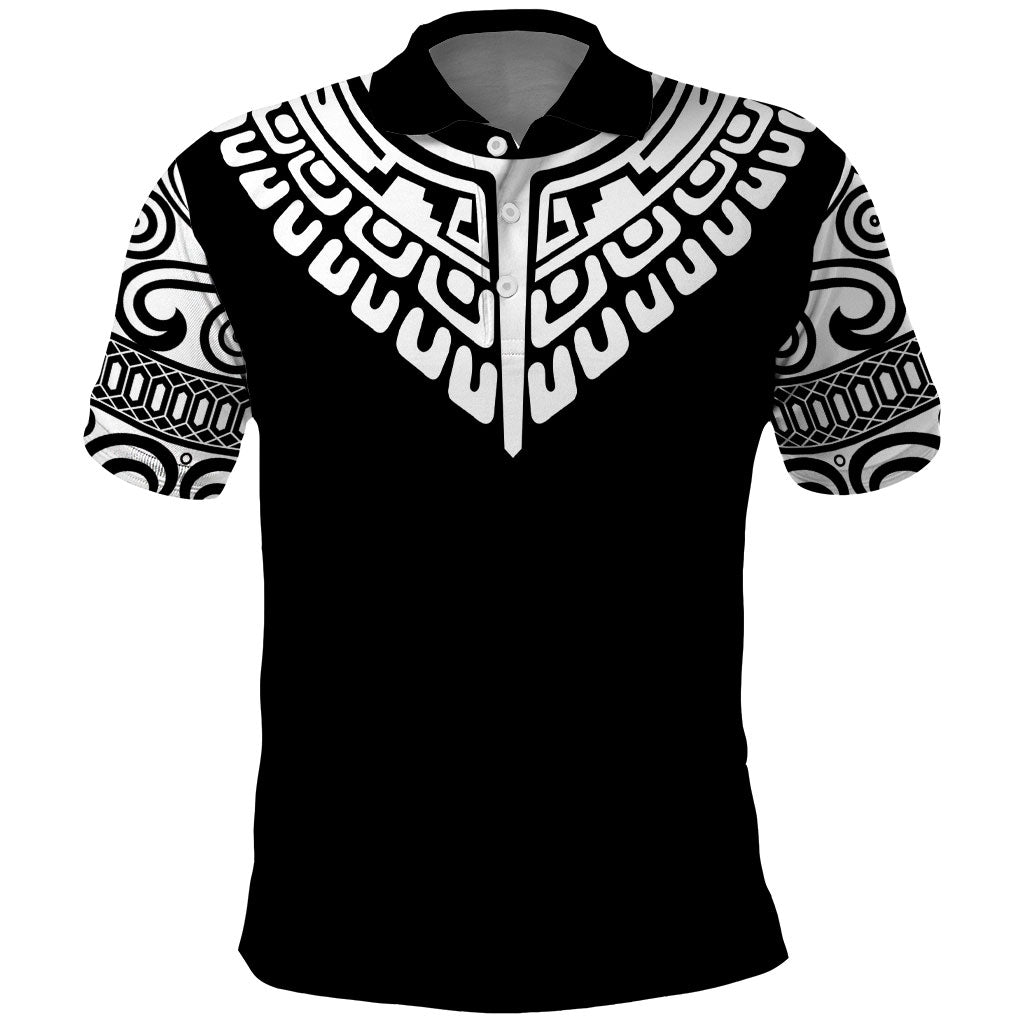 Japan Indigenous Jomon Tattoo Inspiration Polo Shirt Black Version