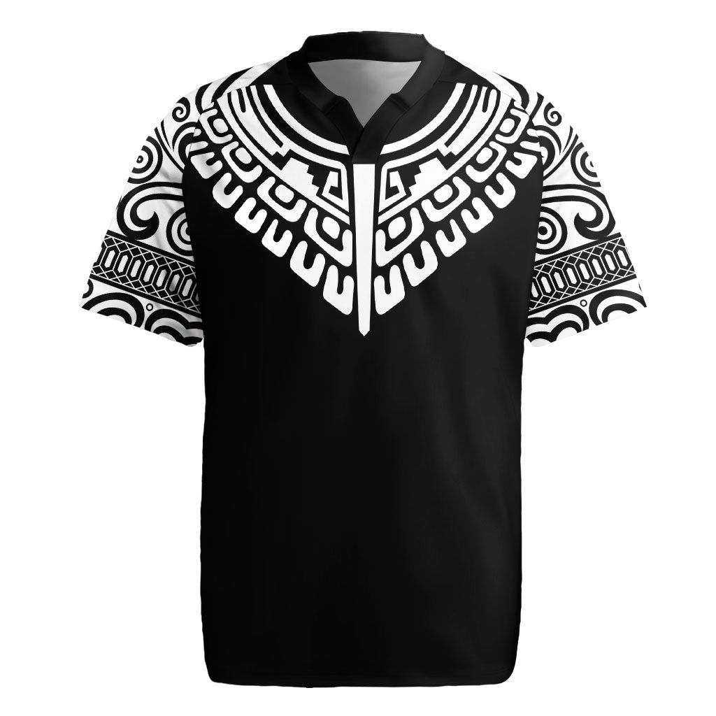 Japan Indigenous Jomon Tattoo Inspiration Rugby Jersey Black Version