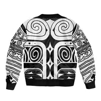 Japan Indigenous Jomon Tattoo Inspiration Sleeve Zip Bomber Jacket Black Version