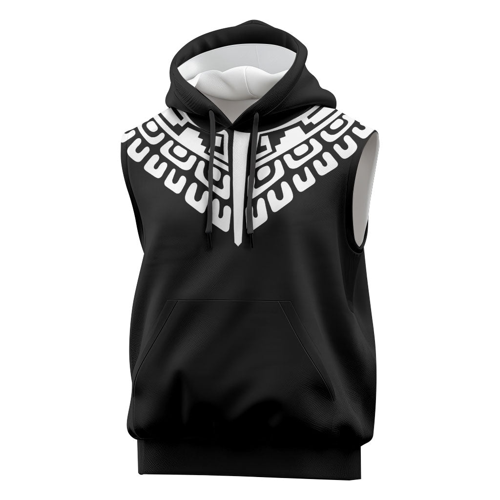 Japan Indigenous Jomon Tattoo Inspiration Sleeveless Hoodie Black Version
