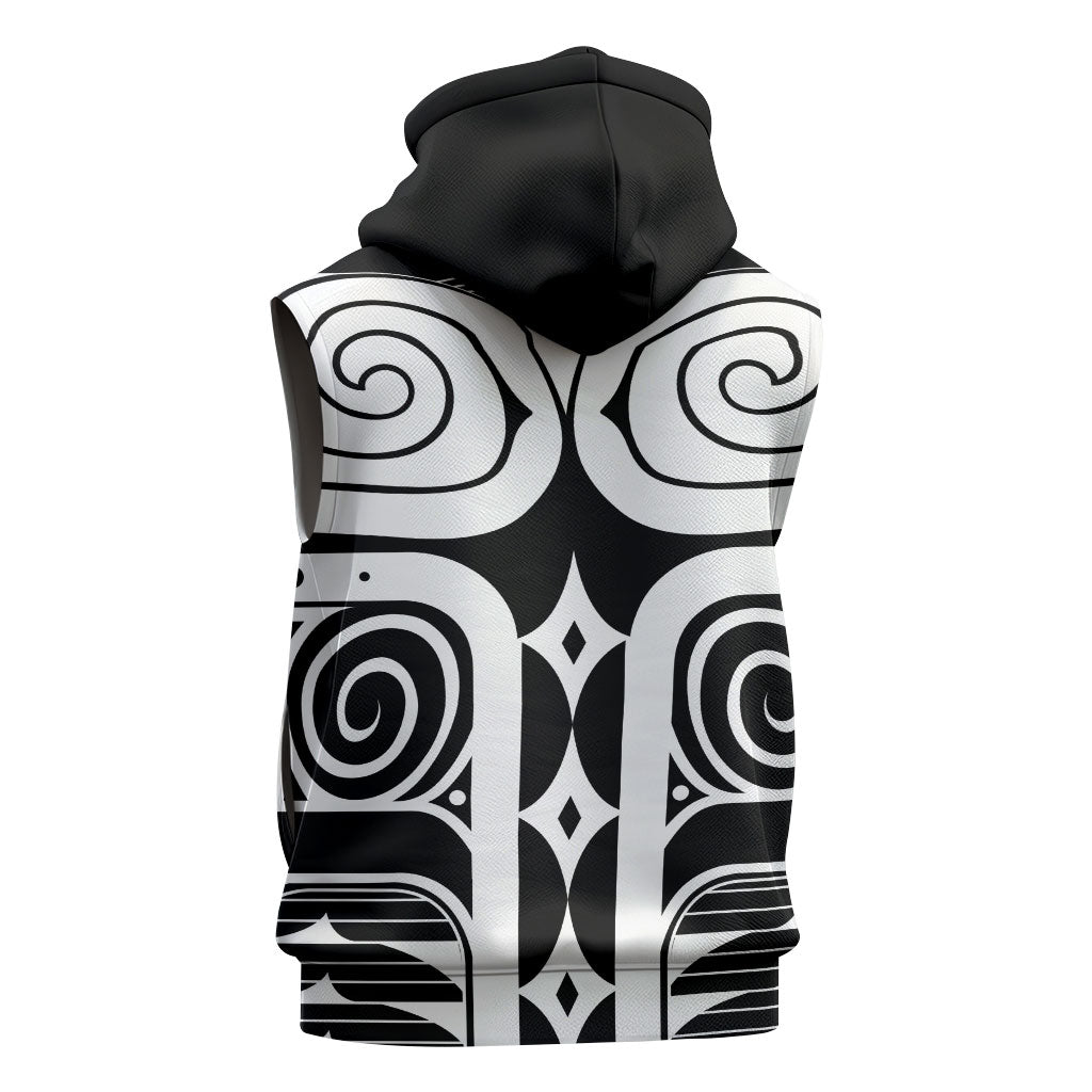 Japan Indigenous Jomon Tattoo Inspiration Sleeveless Hoodie Black Version