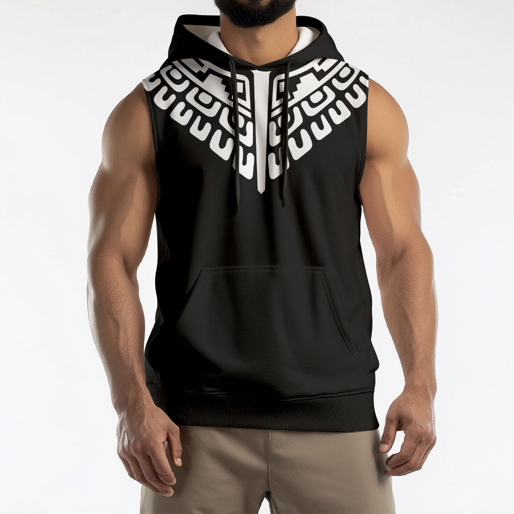 Japan Indigenous Jomon Tattoo Inspiration Sleeveless Hoodie Black Version