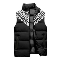 Japan Indigenous Jomon Tattoo Inspiration Sleeveless Puffer Jacket Black Version