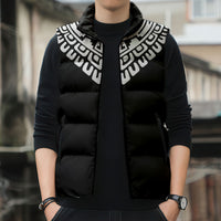 Japan Indigenous Jomon Tattoo Inspiration Sleeveless Puffer Jacket Black Version
