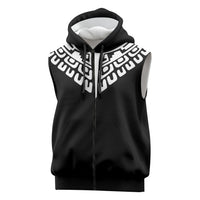 Japan Indigenous Jomon Tattoo Inspiration Sleeveless Zip Hoodie Black Version