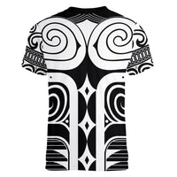 Japan Indigenous Jomon Tattoo Inspiration Women V-Neck T-Shirt Black Version