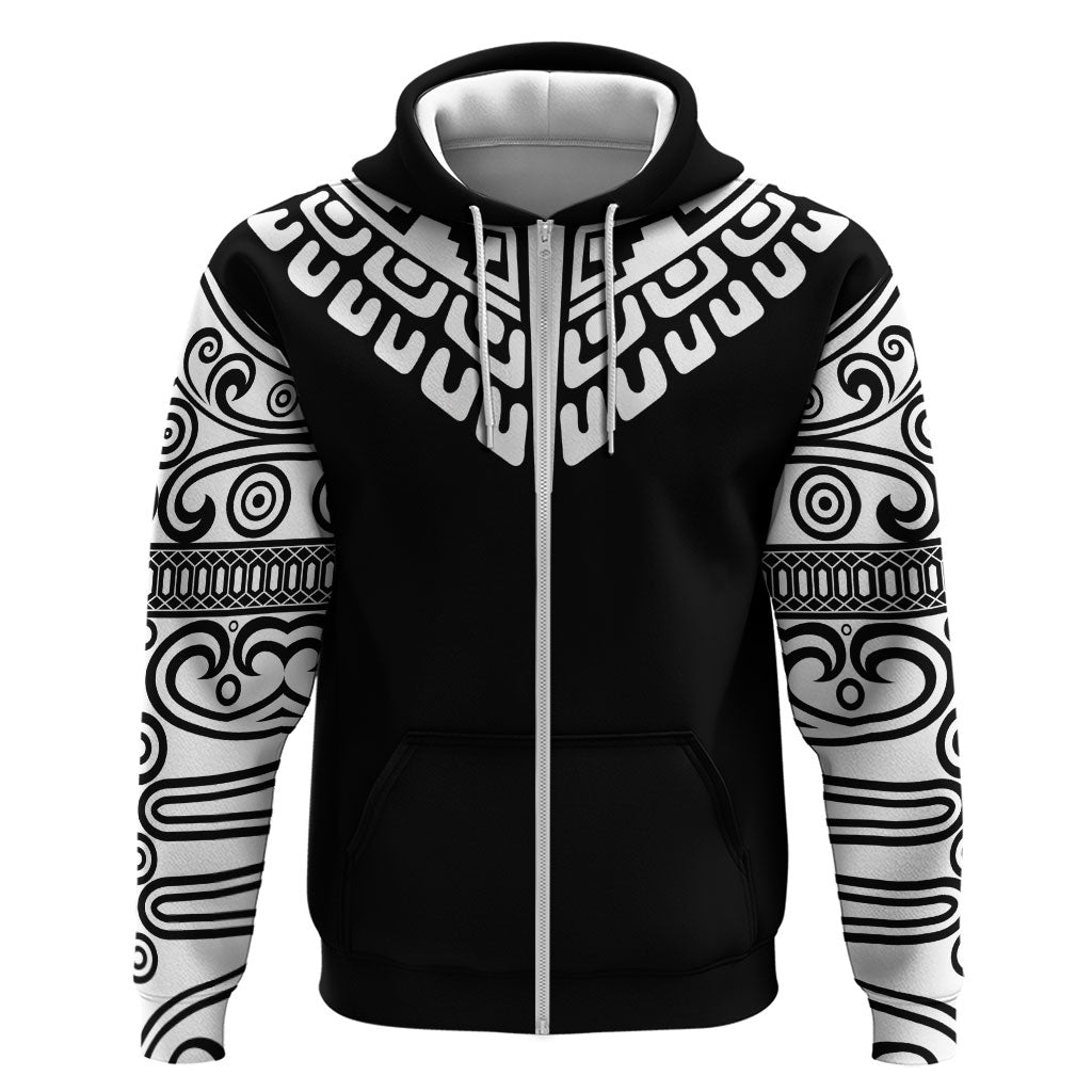 Japan Indigenous Jomon Tattoo Inspiration Zip Hoodie Black Version