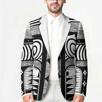 Japanese Indigenous Blazer Jomon Tribal Inspired White