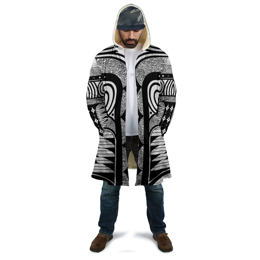 Japanese Indigenous Cloak Jomon Tribal Inspired White