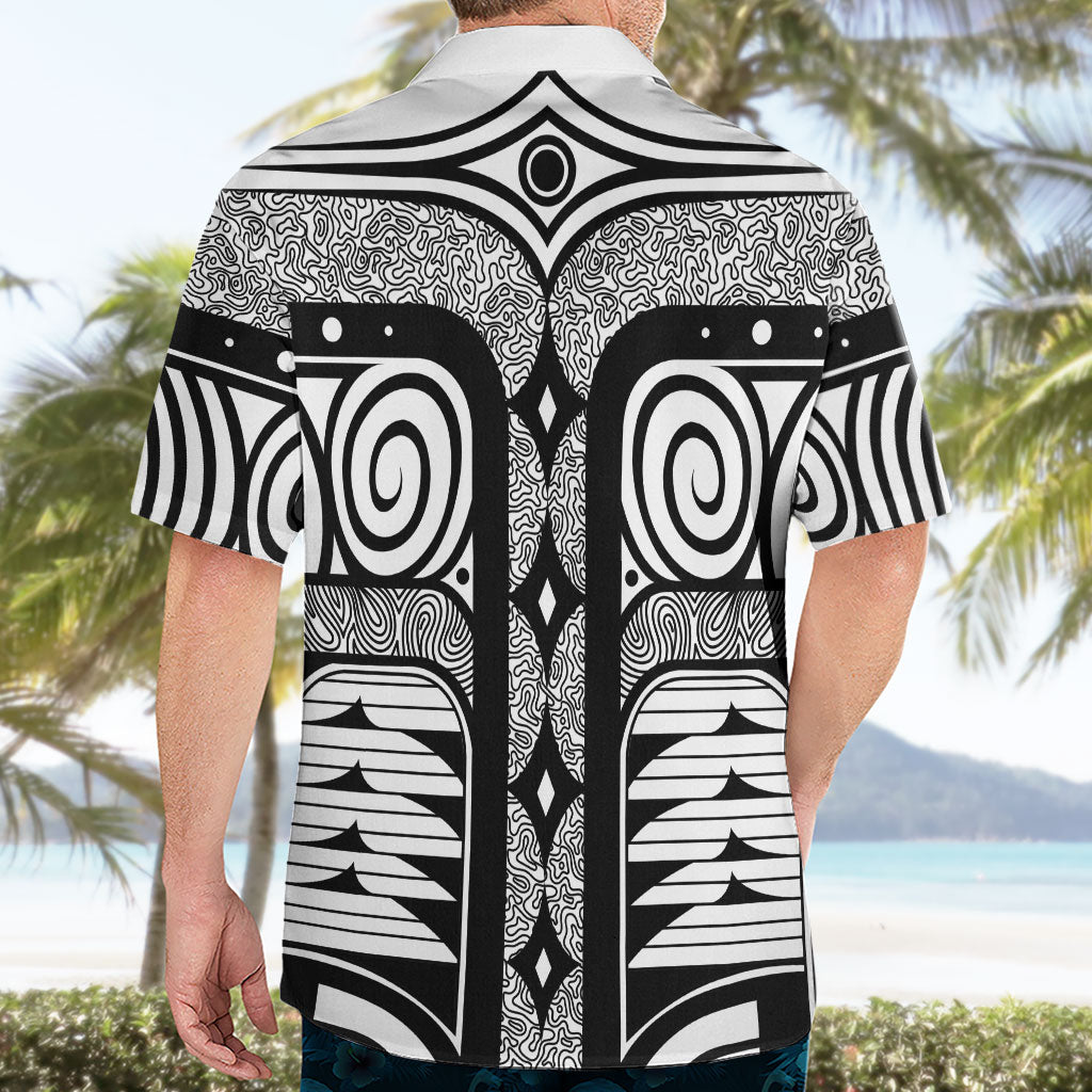 Japanese Indigenous Hawaiian Shirt Jomon Tribal Inspired White
