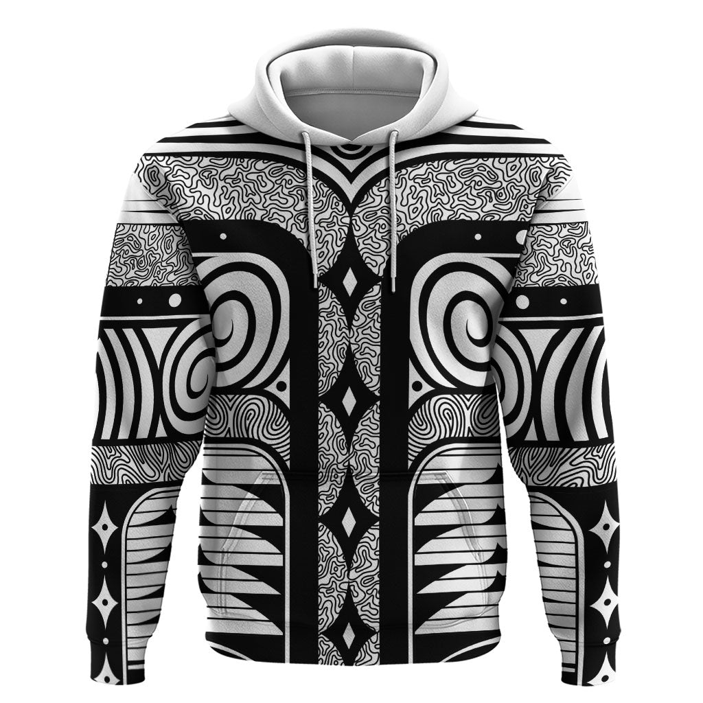 Japanese Indigenous Hoodie Jomon Tribal Inspired White