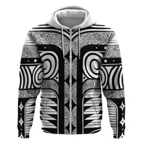 Japanese Indigenous Hoodie Jomon Tribal Inspired White