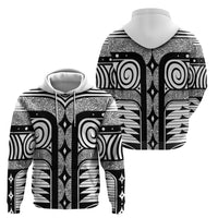 Japanese Indigenous Hoodie Jomon Tribal Inspired White