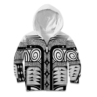 Japanese Indigenous Kid Hoodie Jomon Tribal Inspired White