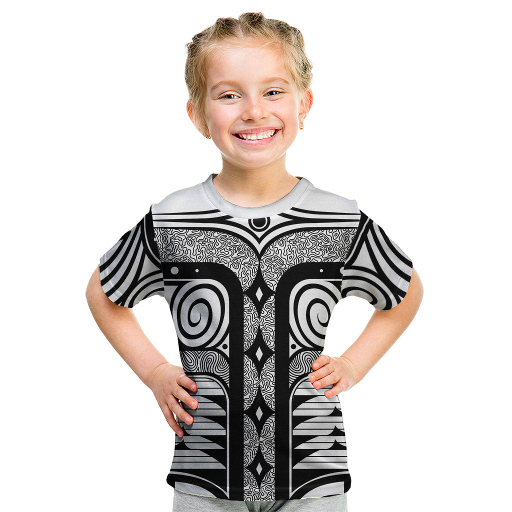 Japanese Indigenous Kid T Shirt Jomon Tribal Inspired White