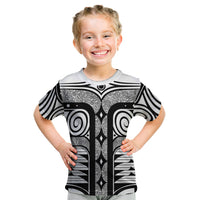 Japanese Indigenous Kid T Shirt Jomon Tribal Inspired White
