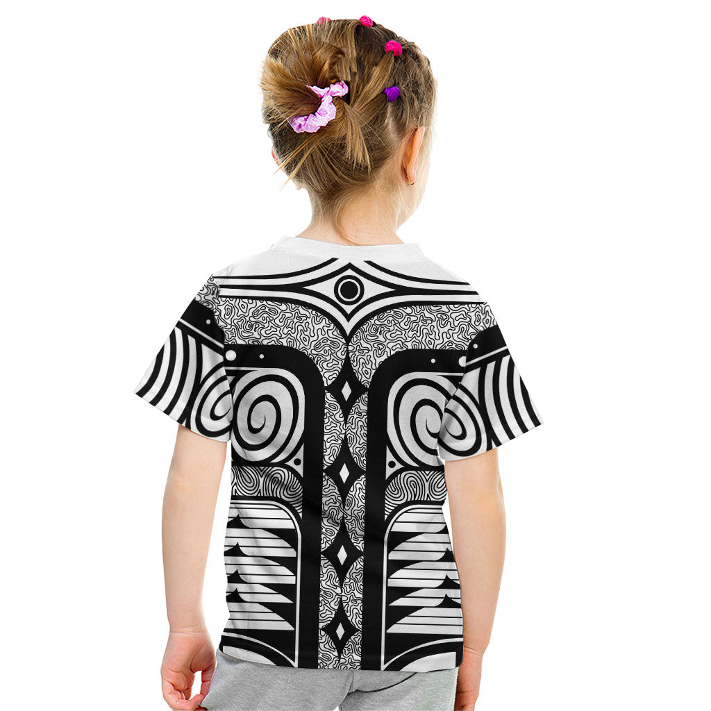 Japanese Indigenous Kid T Shirt Jomon Tribal Inspired White