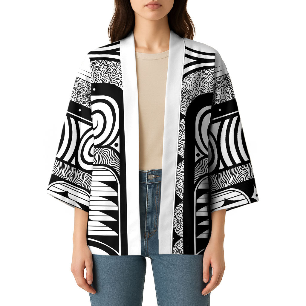 Japanese Indigenous Kimono Jomon Tribal Inspired White