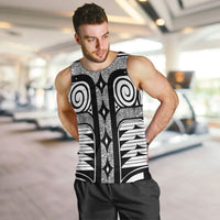 Japanese Indigenous Men Tank Top Jomon Tribal Inspired White