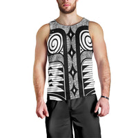 Japanese Indigenous Men Tank Top Jomon Tribal Inspired White