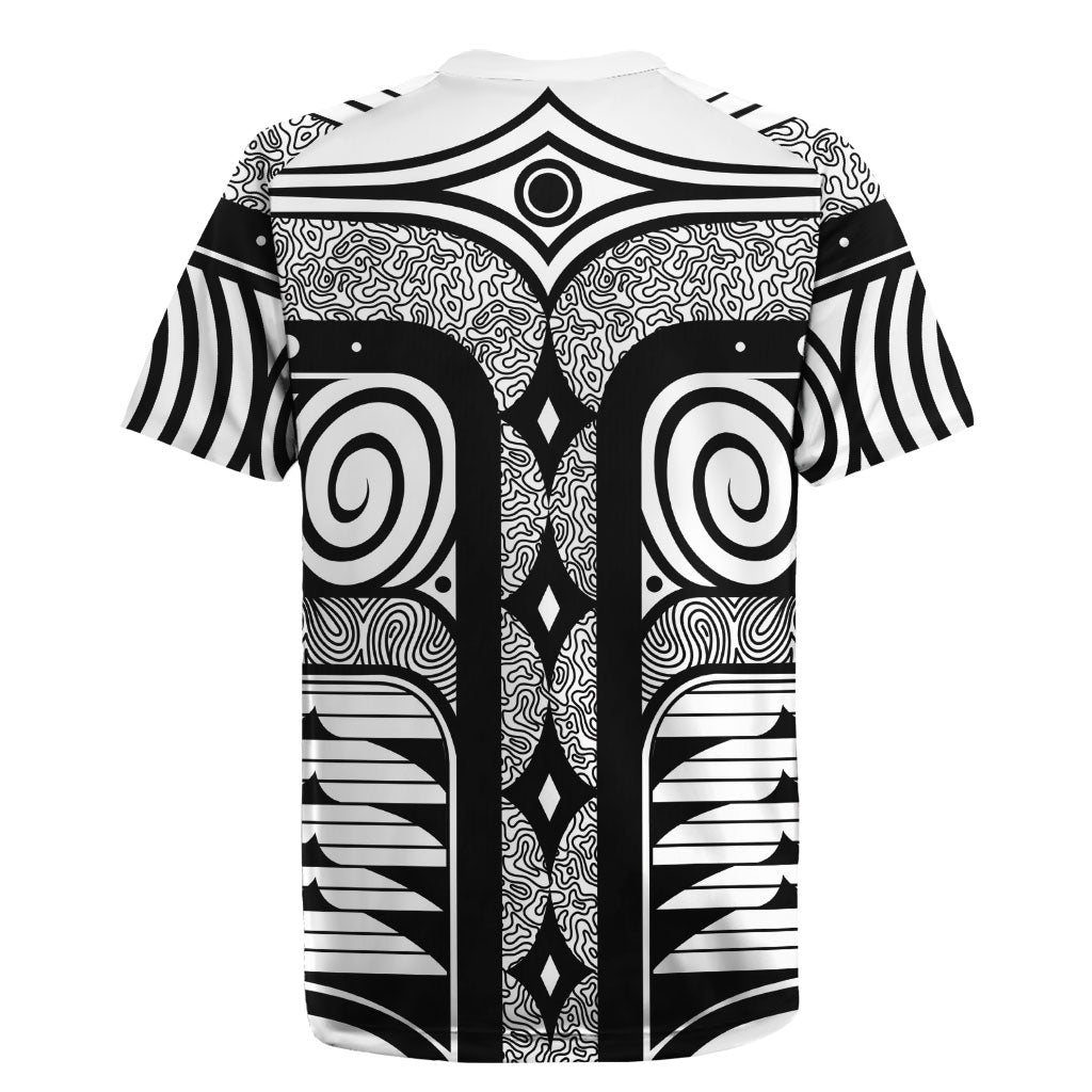 Japanese Indigenous Rugby Jersey Jomon Tribal Inspired White
