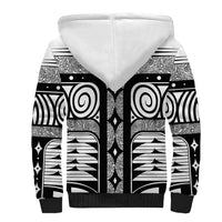 Japanese Indigenous Sherpa Hoodie Jomon Tribal Inspired White