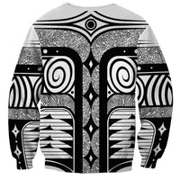 Japanese Indigenous Sweatshirt Jomon Tribal Inspired White