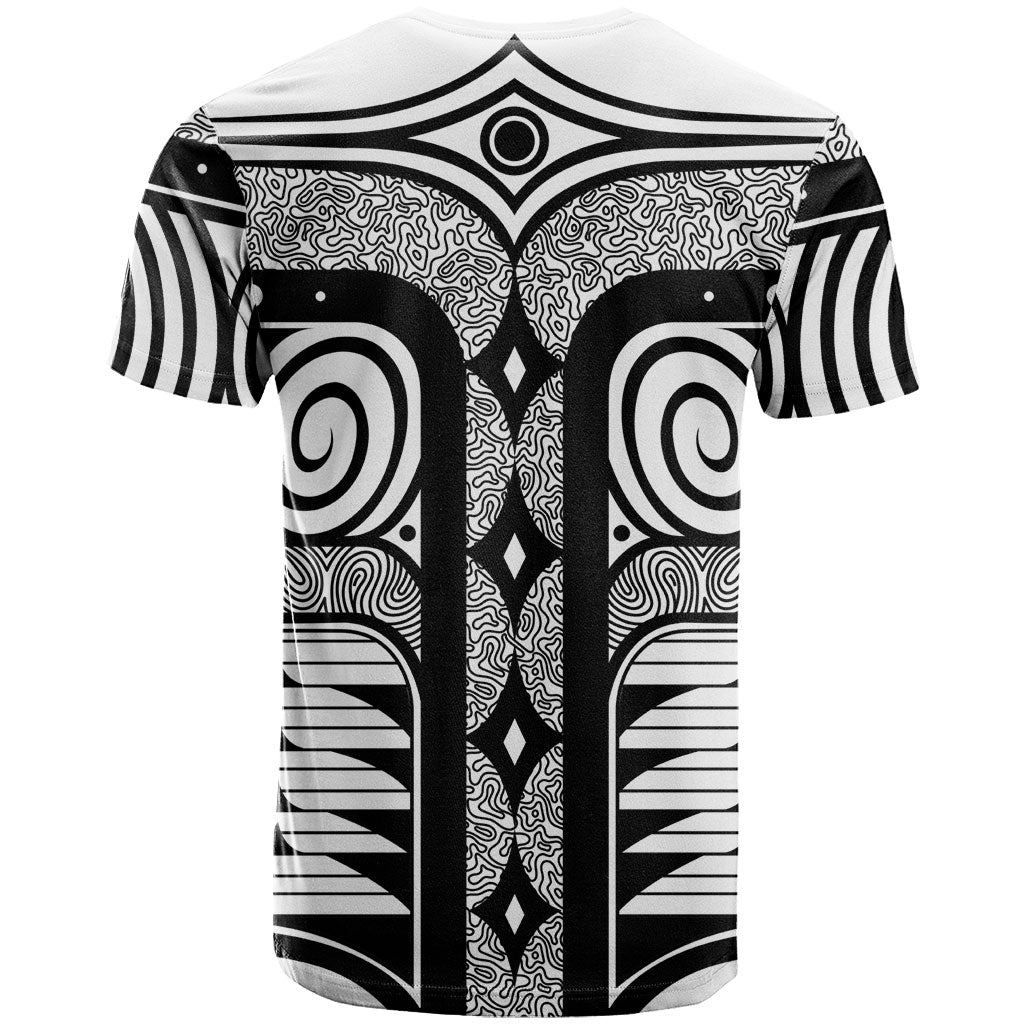 Japanese Indigenous T Shirt Jomon Tribal Inspired White