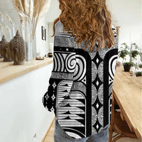 Japanese Indigenous Women Casual Shirt Jomon Tribal Inspired White