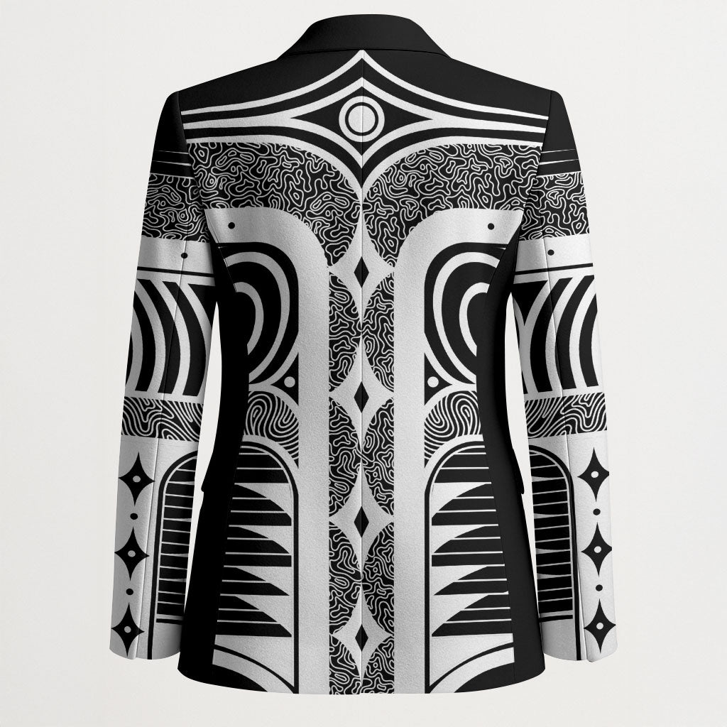 Japanese Indigenous Blazer Jomon Tribal Inspired Black