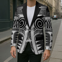 Japanese Indigenous Blazer Jomon Tribal Inspired Black