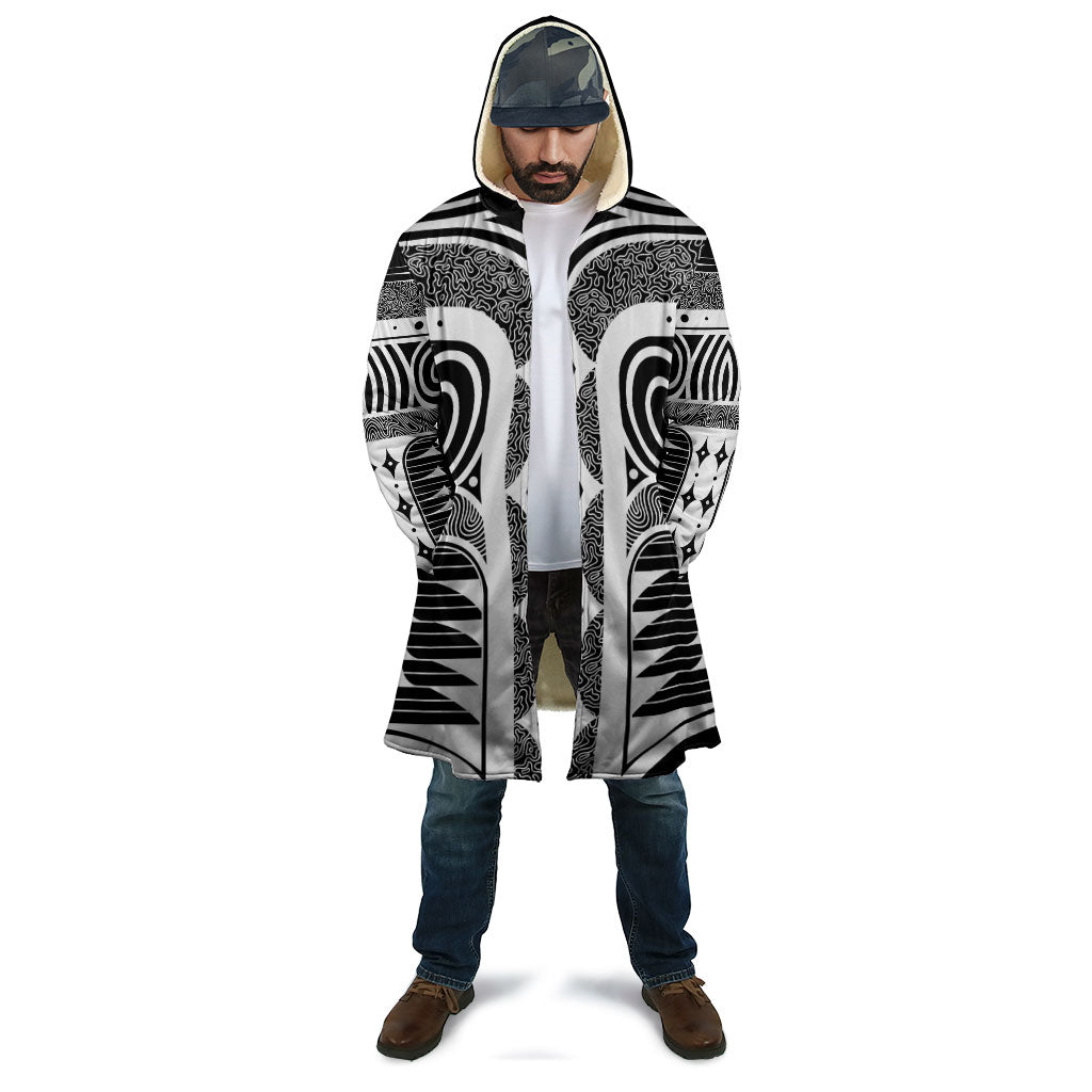 Japanese Indigenous Cloak Jomon Tribal Inspired Black