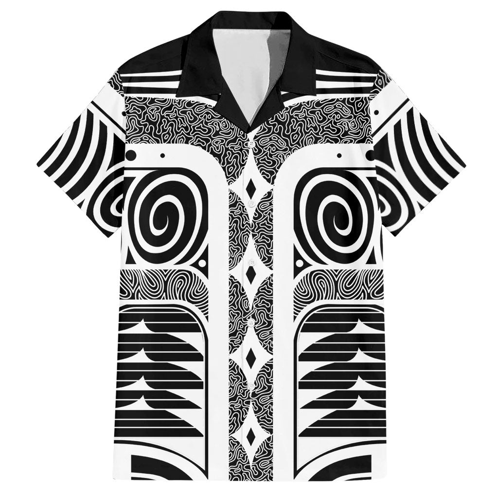 Japanese Indigenous Hawaiian Shirt Jomon Tribal Inspired Black