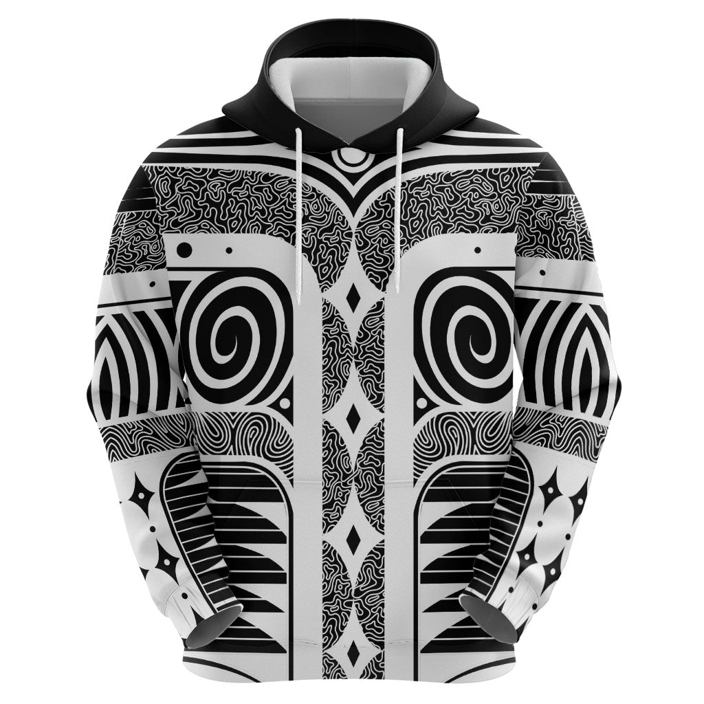 Japanese Indigenous Hoodie Jomon Tribal Inspired Black