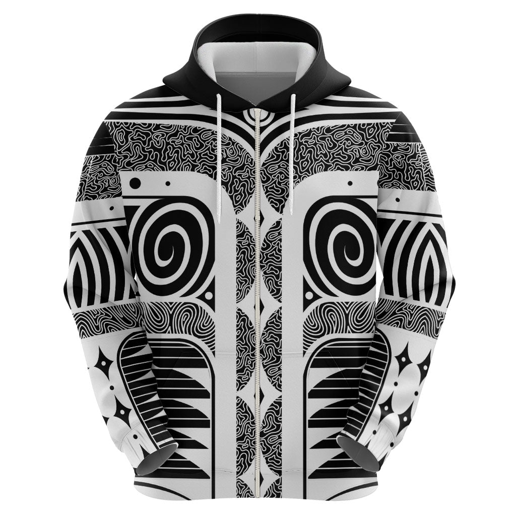 Japanese Indigenous Hoodie Jomon Tribal Inspired Black