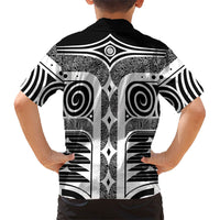 Japanese Indigenous Kid Hawaiian Shirt Jomon Tribal Inspired Black