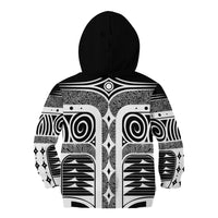Japanese Indigenous Kid Hoodie Jomon Tribal Inspired Black